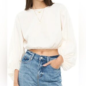 Pistola Rylan Long-Sleeve Cropped Blouse, Size M